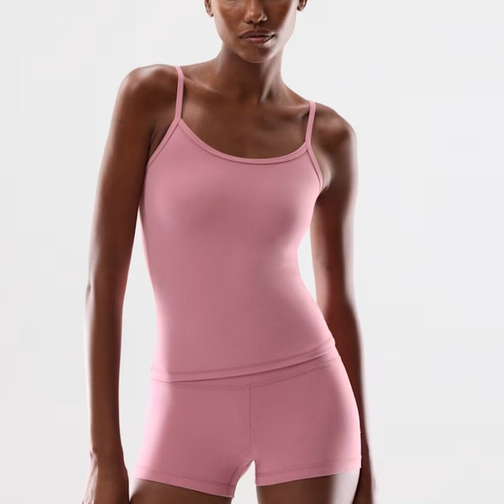 Aritzia Pink Slim Fit Ribbed Camisole Tank